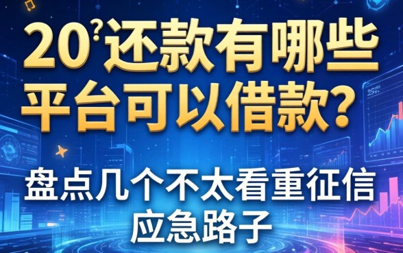 20号还款有哪些平台可以借款？盘点几个不太看重征信的应急路子