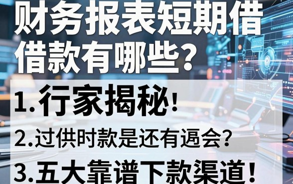 财务报表短期借款有哪些?行家揭秘五大靠谱下款渠道