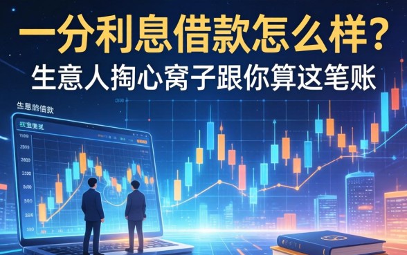 一分利息借款怎么样？生意人掏心窝子跟你算这笔账