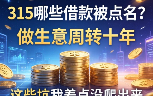315哪些借款被点名？做生意周转十年，这些坑我差点没爬出来
