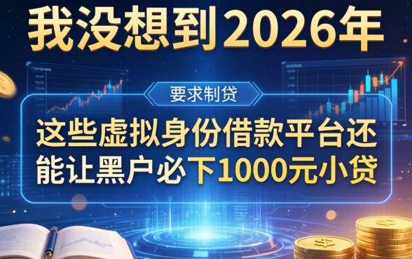 我没想到在2026年，这些虚拟身份借款平台还能让黑户必下1000元小贷
