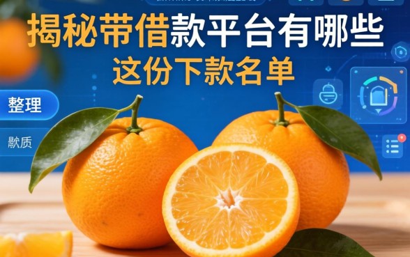揭秘带桔子的借款平台有哪些,整理出这份下款名单