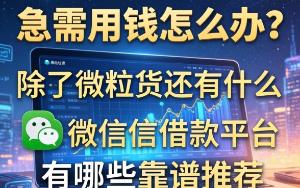 急需用钱怎么办？除了微粒贷还有什么选择？用微信的借款平台有哪些靠谱推荐？