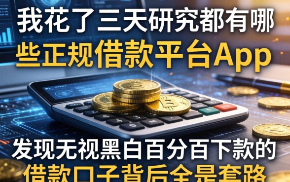 我花了三天研究都有哪些正规的借款平台app，发现无视黑白百分百下款的借款口子背后全是套路