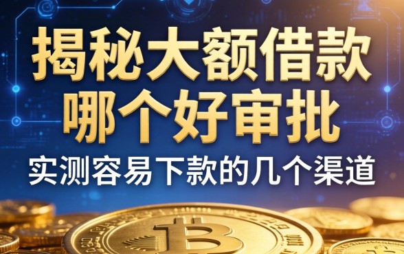 揭秘大额借款哪个好审批,实测容易下款的几个渠道