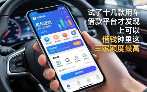 我试了十几款用车借款平台才发现,手机上可以借钱的软件里这三家额度最高