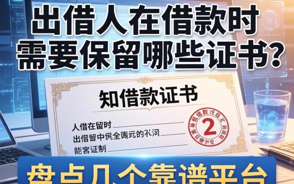 出借人在借款时需要保留哪些证据？盘点几个靠谱平台