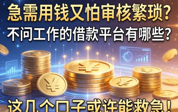 急需用钱又怕审核繁琐？不问工作的借款平台有哪些？这几个口子或许能救急！