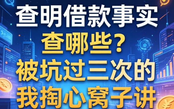 查明借款事实查哪些?被坑过三次的我掏心窝子讲