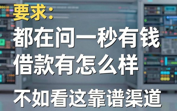 都在问一秒有钱借款怎么样,不如看看这些靠谱渠道