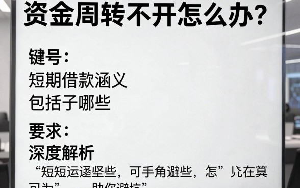 资金周转不开怎么办?短期借款涵义包括哪些?深度解析助你避坑!