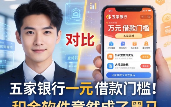 我对比了五家银行一万元的借款门槛,公积金软件竟然成了黑马