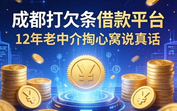成都打欠条借款平台有哪些？12年老中介掏心窝说真话