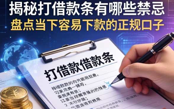 揭秘打借款条有哪些禁忌，盘点当下容易下款的正规口子