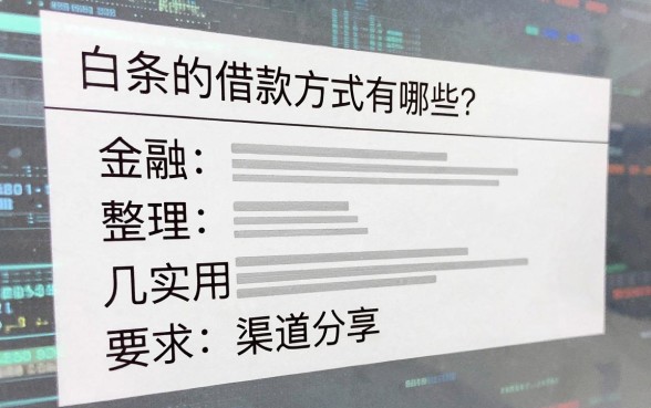 白条的借款方式有哪些?整理了几个实用渠道分享