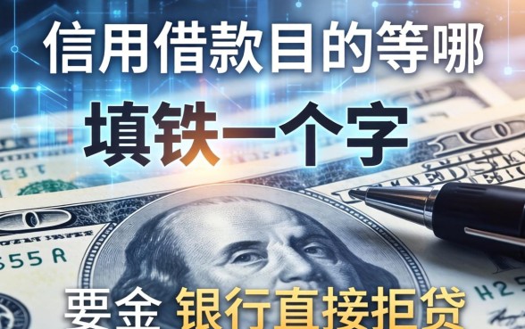 信用借款目的有哪些方面？填错一个字，银行直接拒贷