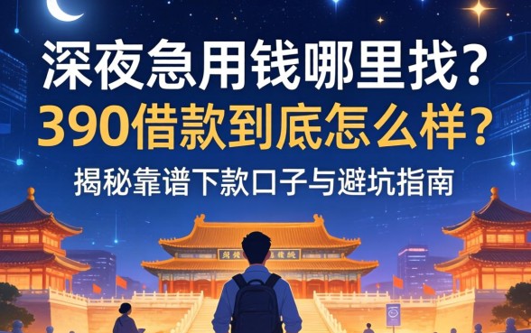 深夜急用钱哪里找?390借款到底怎么样?揭秘靠谱下款口子与避坑指南