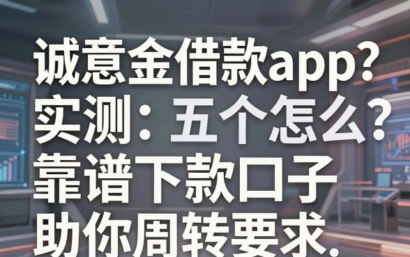 诚意金借款app怎么样?实测五个靠谱下款口子助你周转