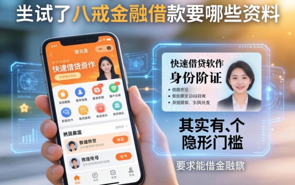 我试了八戒金融借款要哪些资料,发现只用手机和身份证快速借钱软件其实有个隐形门槛