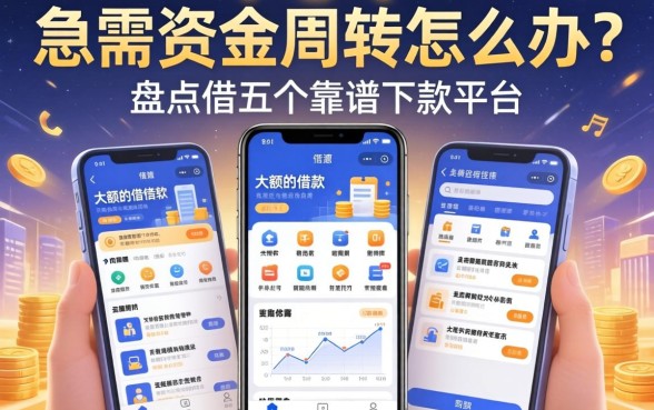 急需资金周转怎么办?大额的借款软件有哪些可以借?盘点五个靠谱下款平台