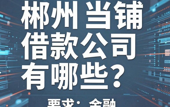 郴州当铺借款公司有哪些?急需周转时,这五个平台或许能解你的燃眉之急