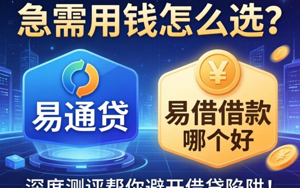 急需用钱怎么选？易通贷和易借借款哪个好？深度测评帮你避开借贷陷阱！