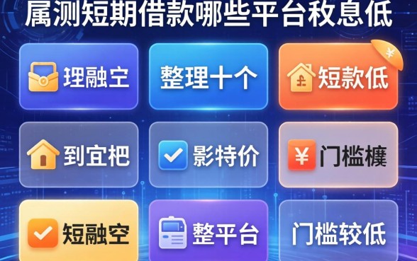 实测短期借款哪些平台利息低，整理十个门槛较低的平台