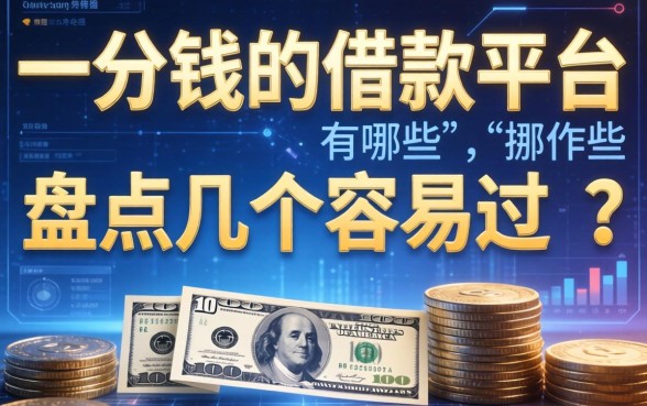 一分钱的借款平台有哪些？盘点几个容易过的