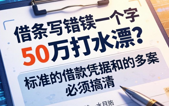 借条写错一个字，50万打水漂？标准的借款凭据有哪些必须搞清