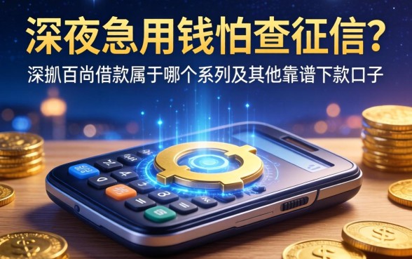 深夜急用钱怕查征信?深扒百尚借款属于哪个系列及其他靠谱下款口子