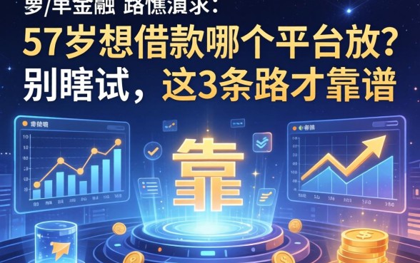 57岁想借款哪个平台放？别瞎试，这3条路才靠谱