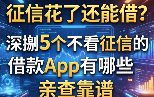 征信花了还能借？深扒5个不看征信的借款app有哪些，亲测靠谱