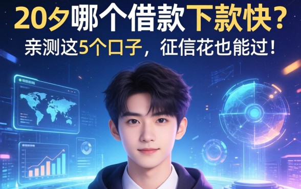 20岁哪个借款下款快？亲测这5个口子，征信花也能过！