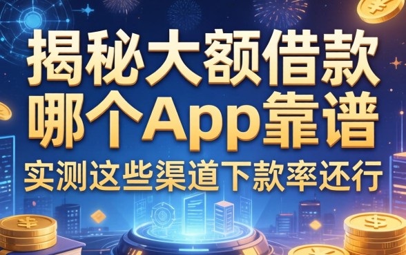 揭秘大额借款哪个app靠谱，实测这些渠道下款率还行