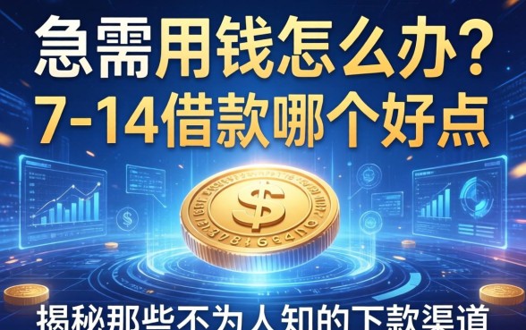 急需用钱怎么办？7-14借款哪个好点？揭秘那些不为人知的下款渠道