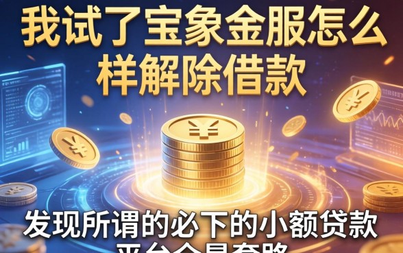 我试了宝象金服怎么样解除借款,发现所谓的必下的小额贷款平台全是套路