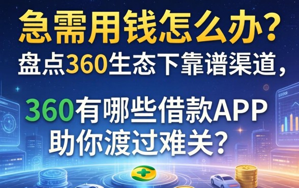 急需用钱怎么办？盘点360生态下靠谱渠道，360有哪些借款APP助你渡过难关？