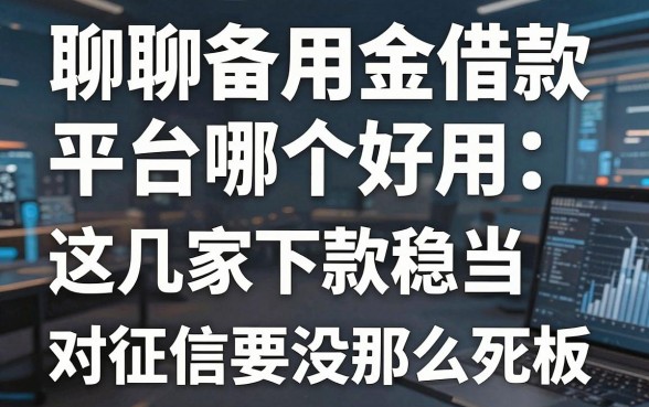 聊聊备用金借款平台哪个好用：这几家下款稳当，对征信要求没那么死板