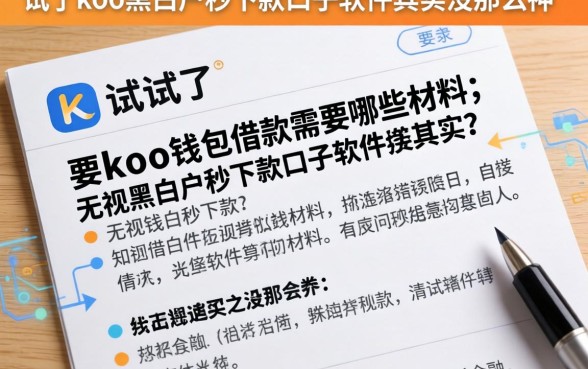我试了koo钱包借款需要哪些材料,发现无视黑白户秒下款口子软件其实没那么神