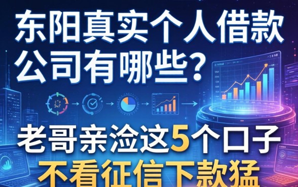 东阳真实个人借款公司有哪些？老哥亲测这5个口子不看征信下款猛