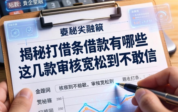 揭秘打借条借款的有哪些,这几款审核宽松到不敢信