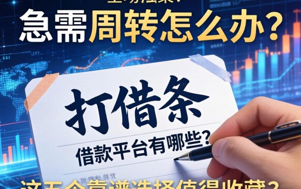 急需周转怎么办？打借条的借款平台有哪些？这五个靠谱选择值得收藏