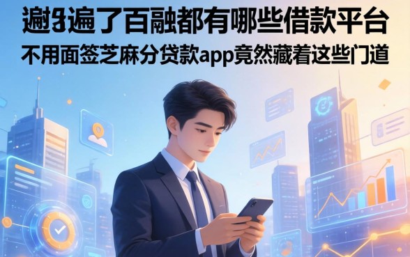 我翻遍了百融都有哪些借款平台,发现不用面签和芝麻分的贷款app竟然藏着这些门道