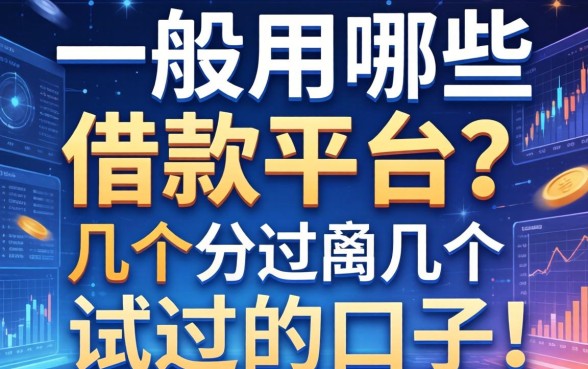 一般用哪些借款平台?分享几个我试过的口子