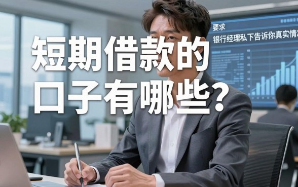 短期借款的口子有哪些?银行经理私下告诉你真实情况