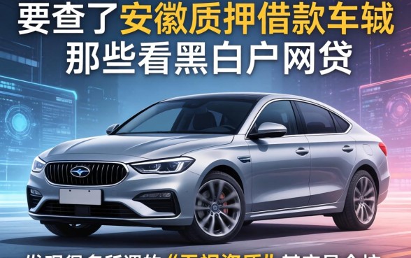 我查了安徽质押借款车辆和那些不看黑白户的网贷,发现很多所谓的“无视资质”其实是个坑