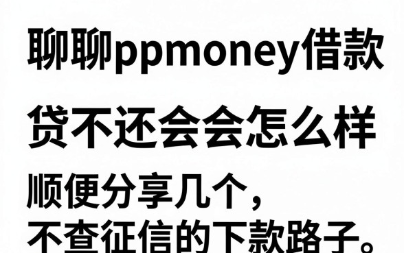 聊聊ppmoney借款及贷不还会怎么样,顺便分享几个不查征信的下款路子
