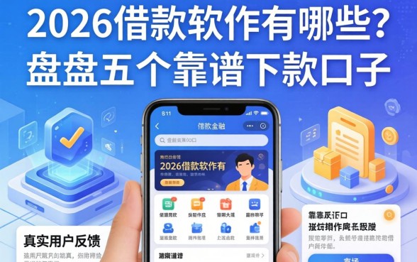 2026借款软件有哪些？盘点五个靠谱下款口子及真实用户反馈