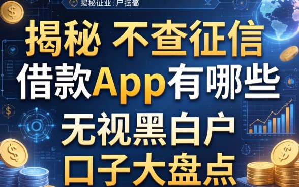 揭秘不查征信的借款app有哪些，无视黑白户的口子大盘点