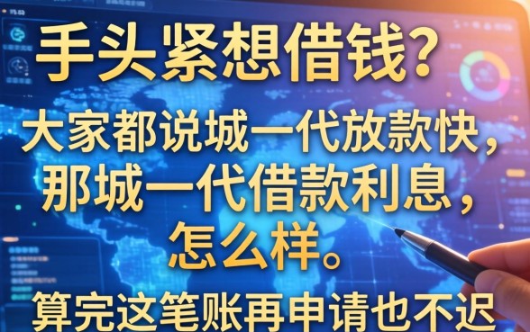 手头紧想借钱？大家都说城一代放款快，那城一代借款利息怎么样？算完这笔账再申请也不迟